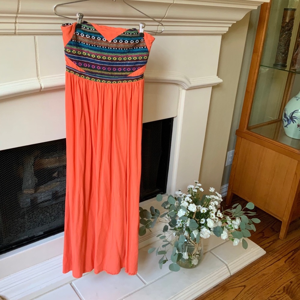 Worn Once Orange THML Maxi Dress